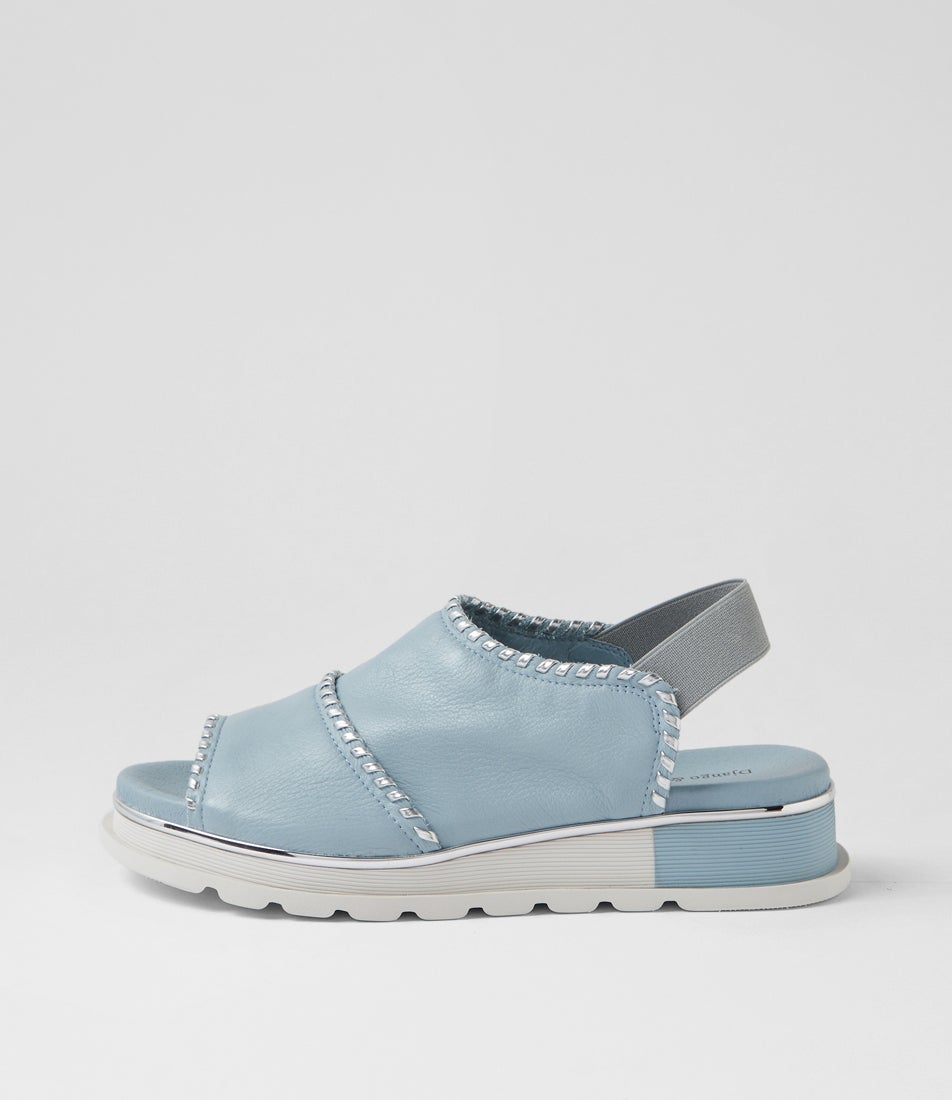 Carlenet Denim Silver Leather Sandals Carlenet Denim Silver Leather Sandals