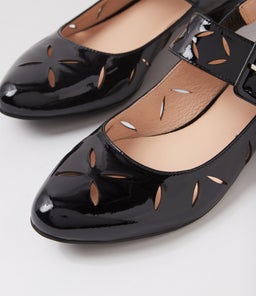 ENTLE DJ BLACK BLACK HEEL PATENT LEATHER