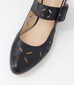 ENTLE DJ BLACK NATURAL HEEL LEATHER