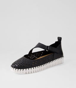 HASHTAG DJ BLACK WHITE SOLE LEATHER