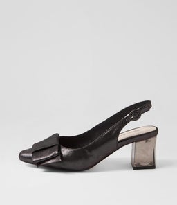 HESS DJ BLACK BLACK HEEL SHIMMER LEATHER