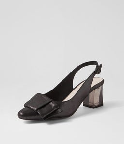 HESS DJ BLACK BLACK HEEL SHIMMER LEATHER