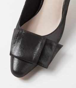 HESS DJ BLACK BLACK HEEL SHIMMER LEATHER