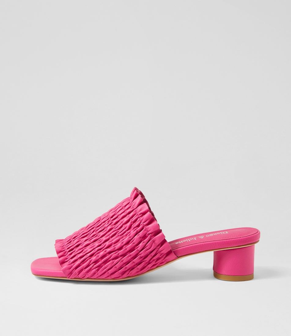 Hailin Fuchsia Leather Sandals