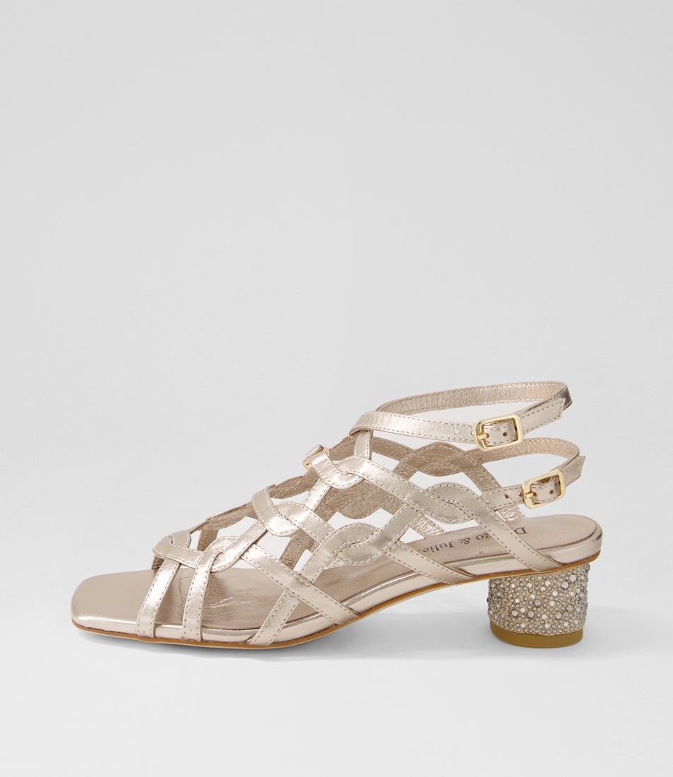 Hubli Platino Jewels Leather Sandals