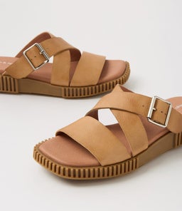 IPPESY DJ COGNAC LT CHOC SOLE TUMBLE LEATHER