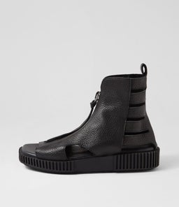 IDAHO DJ BLACK BLACK SOLE TUMBLE LEATHER