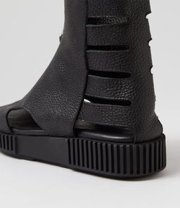 IDAHO DJ BLACK BLACK SOLE TUMBLE LEATHER