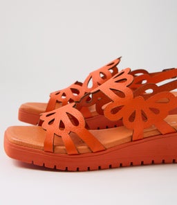 JAZELLE DJ NEW ORANGE ORANGE SOLE LEATHER