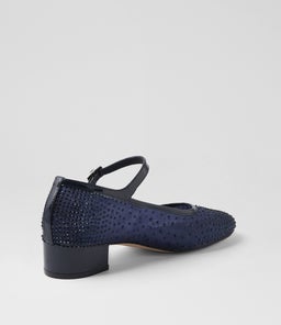 JELANIES DJ NAVY PATENT LEATHER MESH