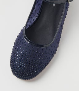 JELANIES DJ NAVY PATENT LEATHER MESH