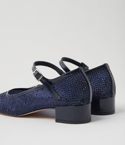 JELANIES DJ NAVY PATENT LEATHER MESH