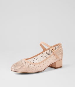 JELANIES DJ NUDE PATENT LEATHER MESH