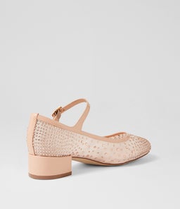 JELANIES DJ NUDE PATENT LEATHER MESH