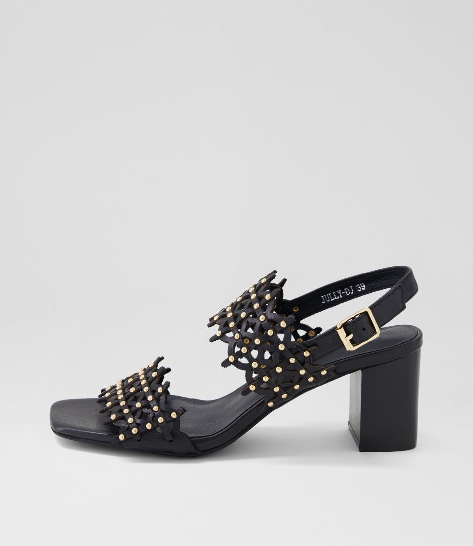 Jully Black Leather Sandals Jully Black Leather Sandals