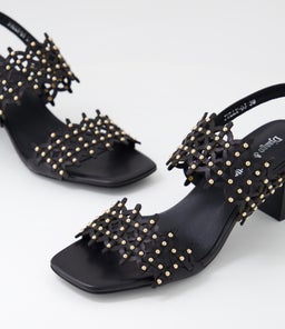 JULLY DJ BLACK BLACK HEEL LEATHER