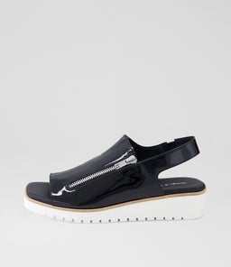 KEMMA DJ BLACK WHITE SOLE PATENT LEATHER