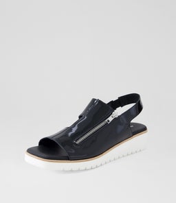 KEMMA DJ BLACK WHITE SOLE PATENT LEATHER