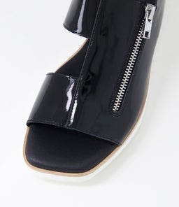 KEMMA DJ BLACK WHITE SOLE PATENT LEATHER