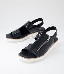 KEMMA DJ BLACK WHITE SOLE PATENT LEATHER