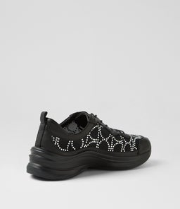 KLIVER DJ BLACK SILVER JEWELS LEATHER MESH