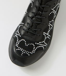 KLIVER DJ BLACK SILVER JEWELS LEATHER MESH