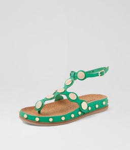 QELLON DJ BRIGHT EMERALD GOLD LEATHER