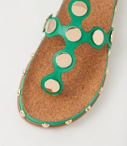 QELLON DJ BRIGHT EMERALD GOLD LEATHER