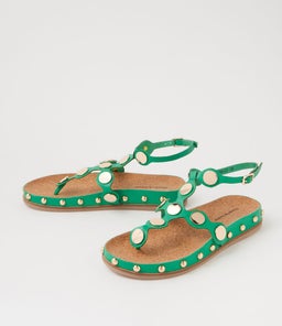 QELLON DJ BRIGHT EMERALD GOLD LEATHER