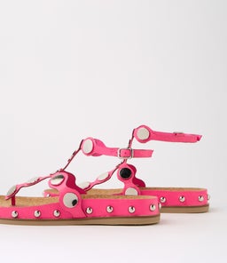 QELLON DJ HOT PINK SILVER LEATHER