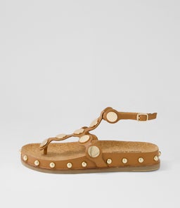 QELLON DJ DK TAN GOLD LEATHER