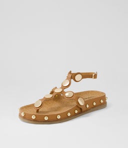 QELLON DJ DK TAN GOLD LEATHER