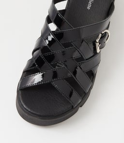 ROMALDO DJ BLACK BLACK&BLACK PATENT SOLE