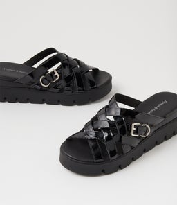 ROMALDO DJ BLACK BLACK&BLACK PATENT SOLE