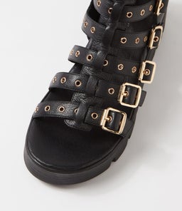 ROSELLE DJ BLACK BLACK&BLACK LEATHER SOLE