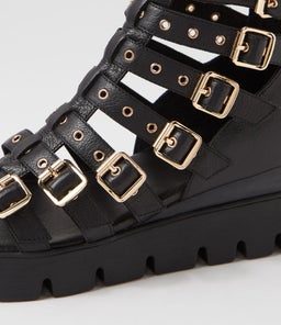 ROSELLE DJ BLACK BLACK&BLACK LEATHER SOLE