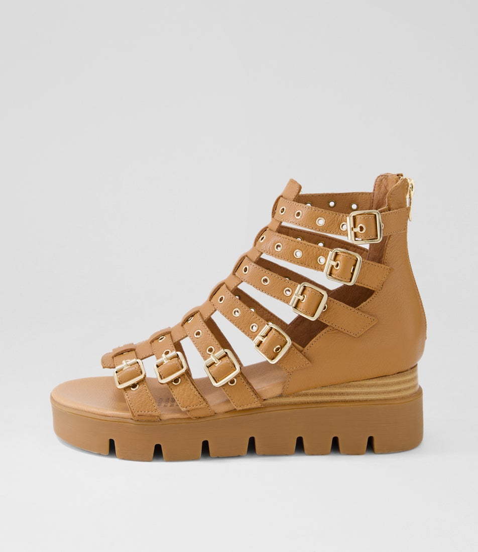 Roselle Dark Tan Toffee Leather Sandals Roselle Dark Tan Toffee Leather Sandals