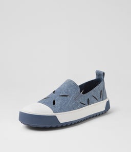 TAMPLE DJ WHITE BLUE DENIM LEATHER