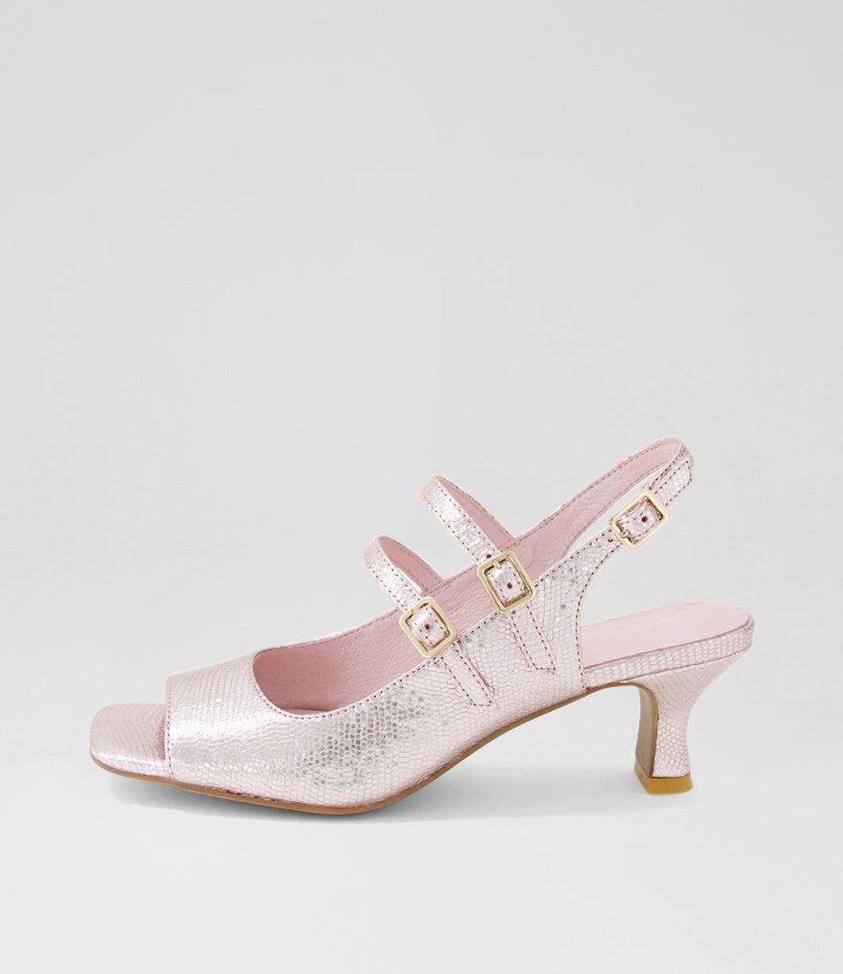 Umill Rose Gold Pebble Leather Sandals Umill Rose Gold Pebble Leather Sandals