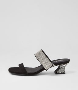 VARICK DJ BLACK SILVER SUEDE JEWELS