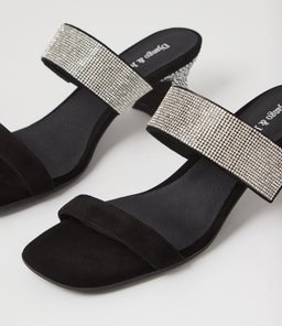VARICK DJ BLACK SILVER SUEDE JEWELS