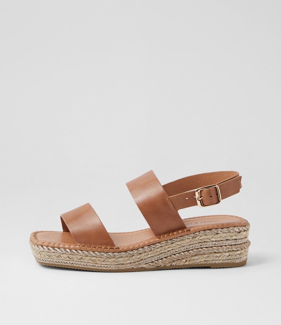 Yashio Tan Gold Rope Leather Sandals