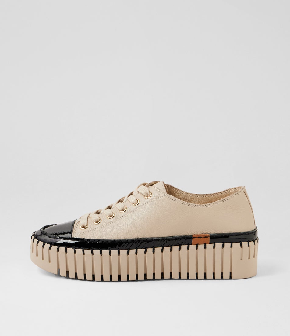 Baselo Black Almond Patent Leather Sneakers Baselo Black Almond Patent Leather Sneakers