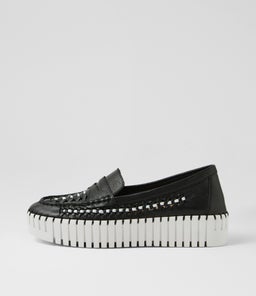 BROGANY DJ BLACK WHITE SOLE LEATHER