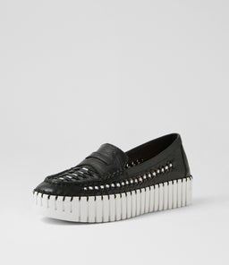 BROGANY DJ BLACK WHITE SOLE LEATHER