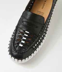 BROGANY DJ BLACK WHITE SOLE LEATHER