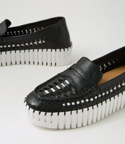 BROGANY DJ BLACK WHITE SOLE LEATHER