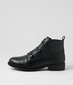 CHILLSY DJ BLACK BLACK HEEL TUMBLE LEATHER