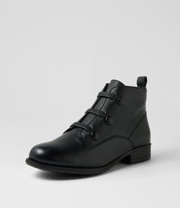 CHILLSY DJ BLACK BLACK HEEL TUMBLE LEATHER