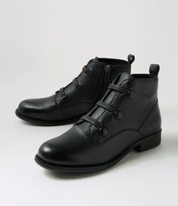 CHILLSY DJ BLACK BLACK HEEL TUMBLE LEATHER